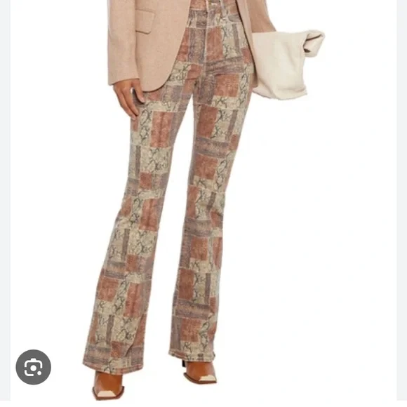 Frame Le High snake print flare jeans, size 25 - Picture 2 of 7